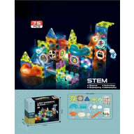 Blocuri magnetice strălucitoare 75 de elemente MalplaJoc de construit MalPlay  Marble  magnetic si stralucitor  75 elemente
