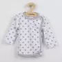 Bluza cu maneca lunga, New Baby, Cu capse, Marime 56, Din bumbac 100%, Classic II Grey with stars - 1
