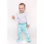 Bluza cu maneca lunga, New Baby, Cu capse, Marime 56, Din bumbac 100%, Classic II Grey with stars - 4
