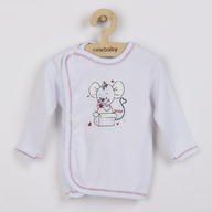 Bluza cu maneca lunga, Cu capse, Marime 62, Din bumbac 100%, New Baby, Mouse Baby Nightgown White