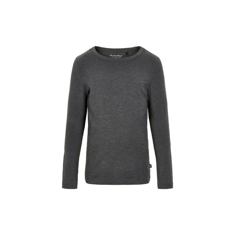 Bluza fina de corp Dark Grey Melange din bambus