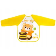 Baveta impermeabila, Bocioland, Cu maneci lungi, Dimensiune 40x35 cm, Teddy Bear