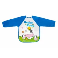 Baveta impermeabila, Bocioland, Cu maneci lungi, Dimensiune 40x35 cm, Happy Cows