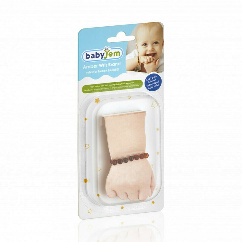 Babyjem - bratara din chihlimbar pentru bebelusi (culoare: rosu)