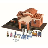 Trefl - Set de constructie Caramizi reutilizabile Gara , Brick trick , Din caramidute ceramice, Multicolor