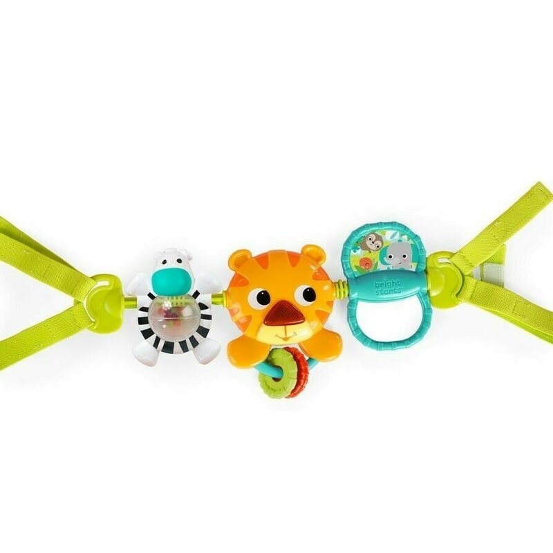 Bright starts - accesoriu bara de jucarii take along busy birdies cu muzica, tigru