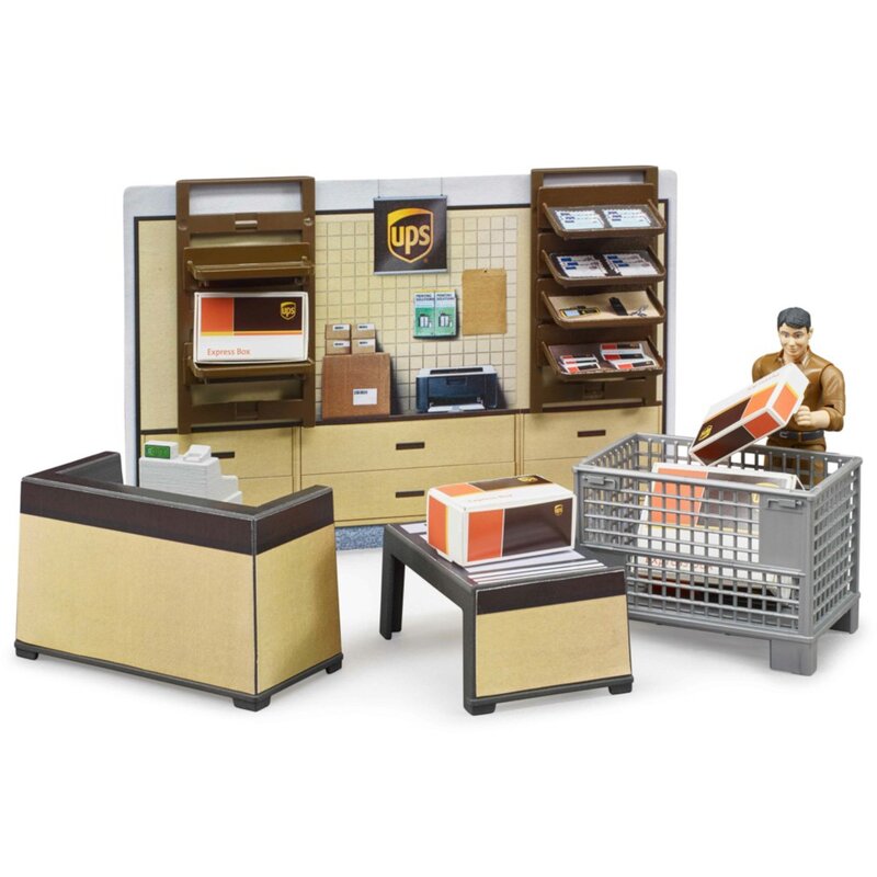 BRUDER - Set de joaca Magazin UPS , Cu figurina