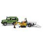 Bruder - Masina De Teren Land Rover Defender Cu Remorca Si Micro Excavator Jcb Cu Muncitor - 2