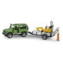 Bruder - Masina De Teren Land Rover Defender Cu Remorca Si Micro Excavator Jcb Cu Muncitor - 3