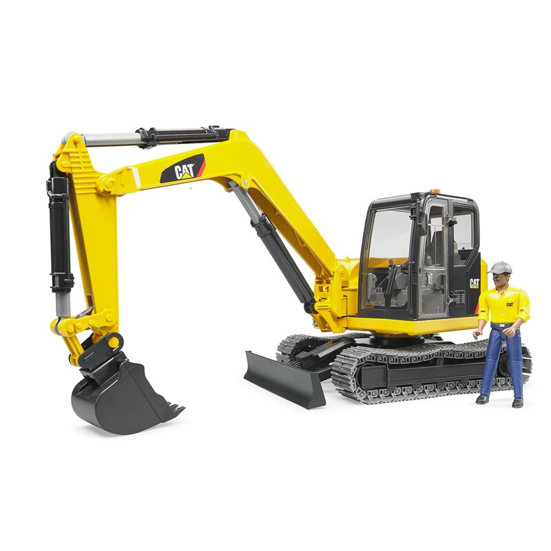 Bruder - excavator mini cat , cu muncitor