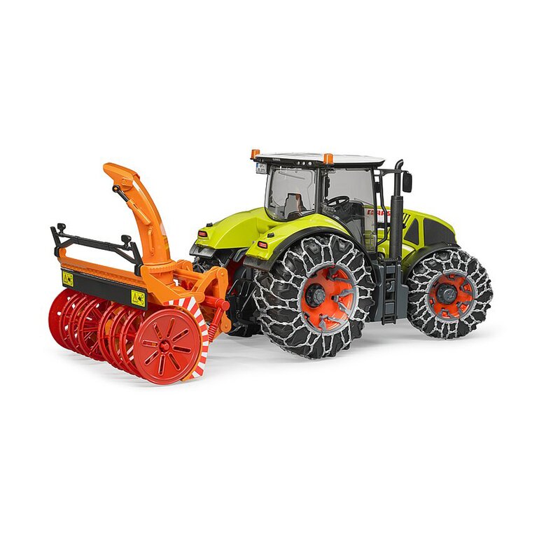 Bruder - tractor claas axion 950 , cu lanturi, cu freza de zapada