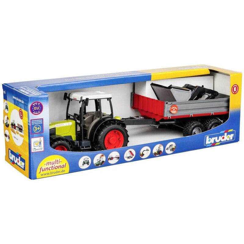 Bruder - tractor claas nectis 267 f , cu remorca basculabila