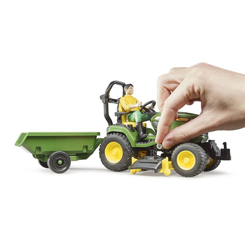 Bruder - tractor , cu remorca john deere, cu gradinar