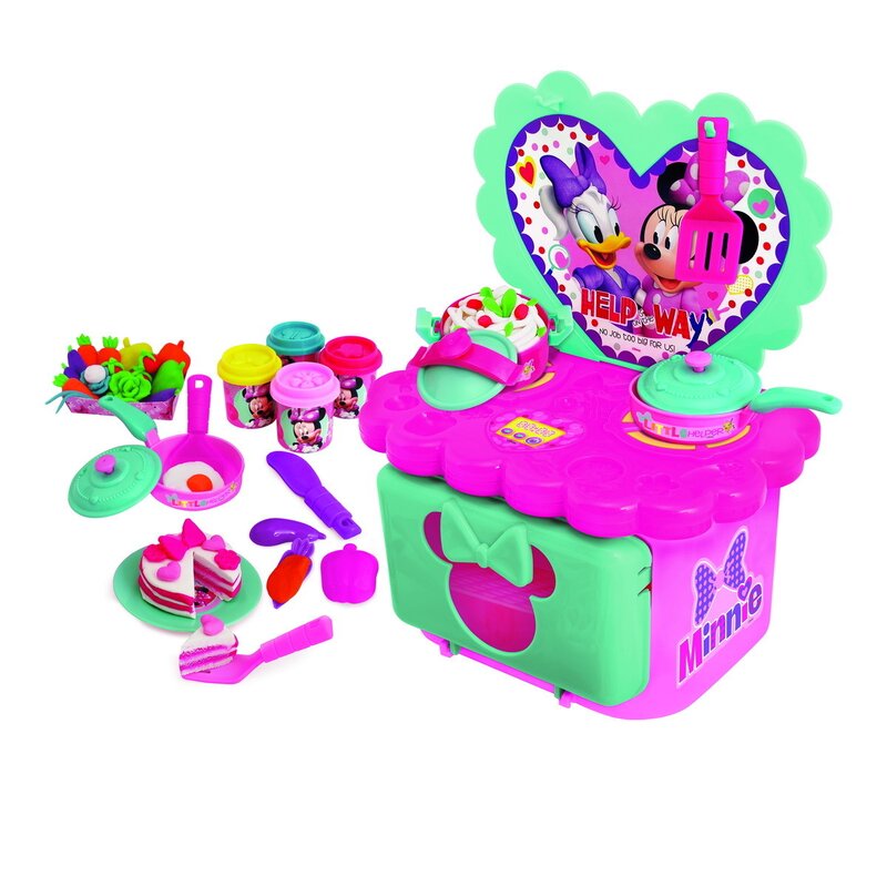 As - Set de joaca Bucataria de pltilina a lui Minnie, Multicolor