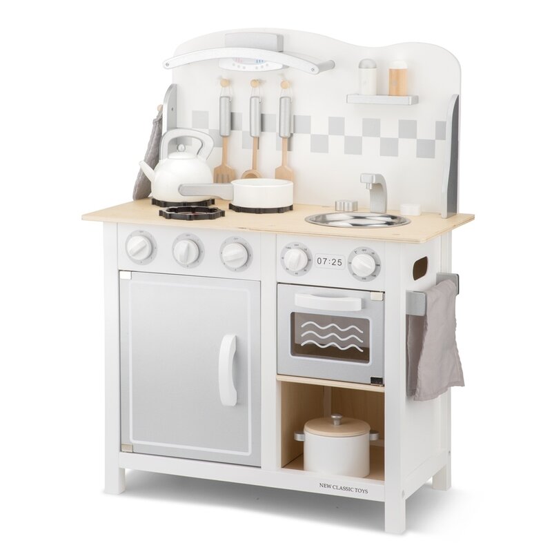 New classic toys - bucatarie bon appetit deluxe, alb/argintiu
