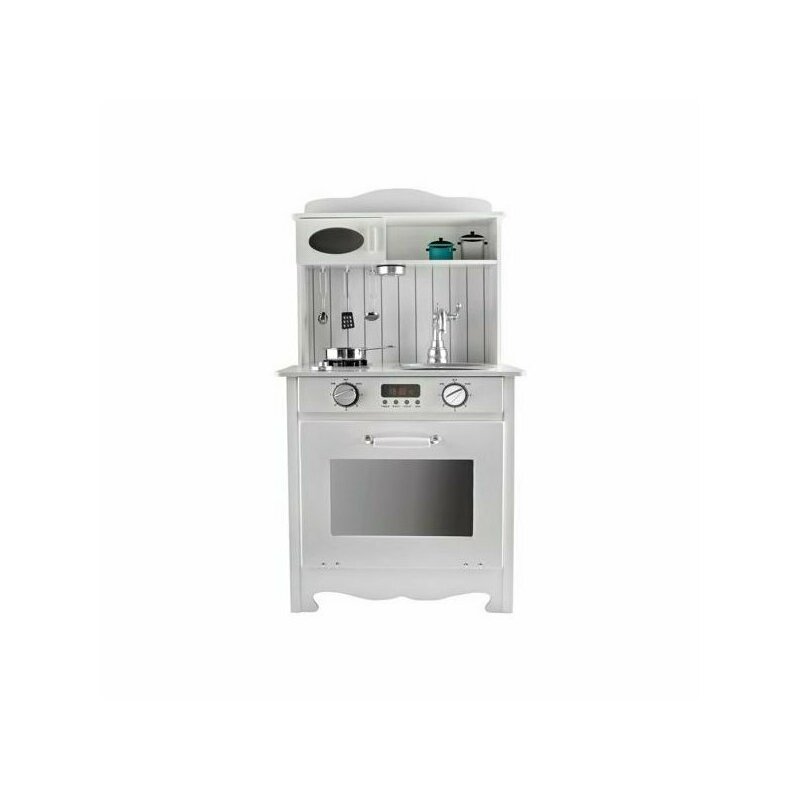 Kruzzel - bucatarie completa din lemn ecologic, 93 cm, chiuveta, plita, cuptor, lampa led si accesorii incluse my17244