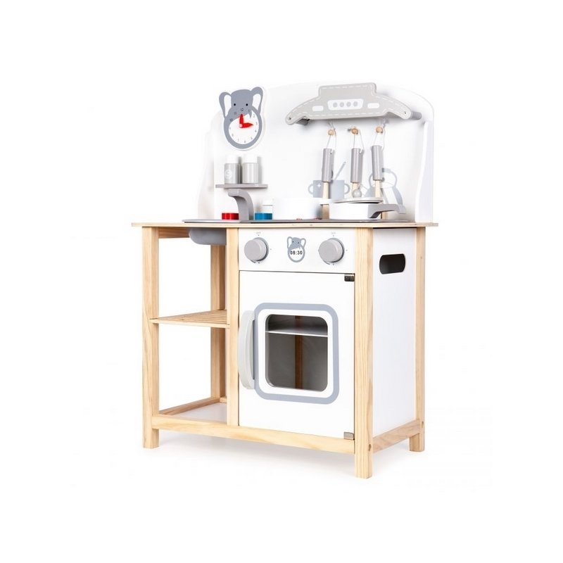 Ecotoys - bucatarie din lemn cu sunete + accesorii bucatarie