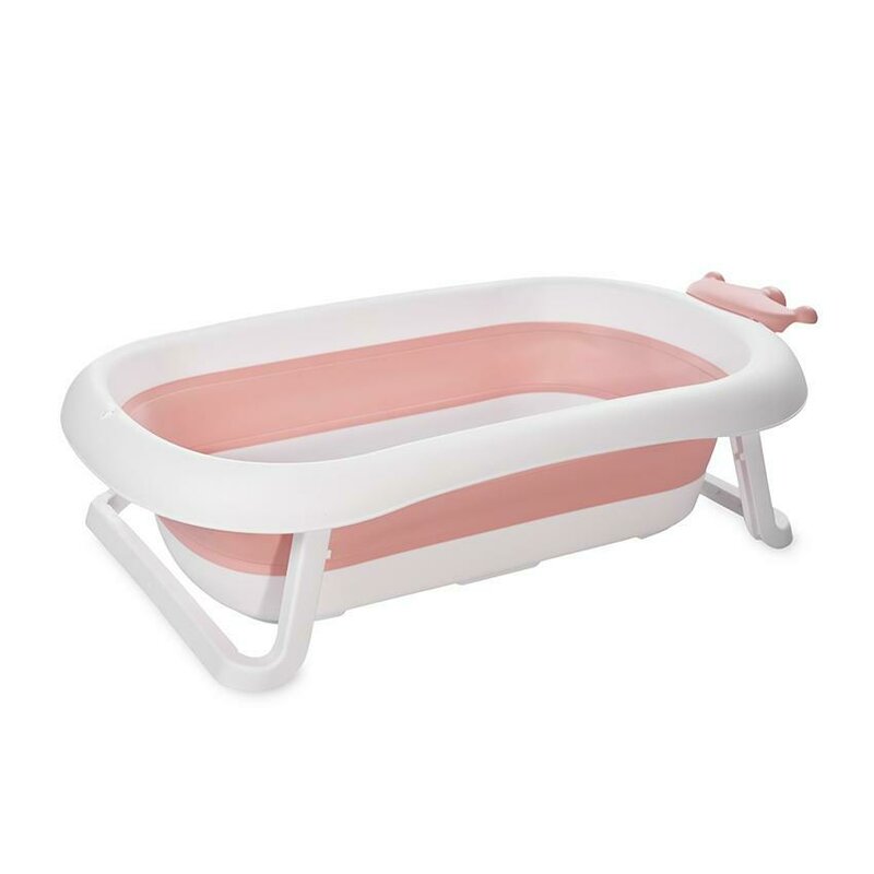 Cadita pliabila pentru bebelusi, 83 cm, cu dop de scurgere, Royal, Pink