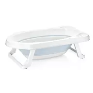 Cadita pliabila, Keeeper, Pentru bebelusi cu dop de scurgere, Maja, 82 x 48 x 23.5 cm, Cloudy Blue