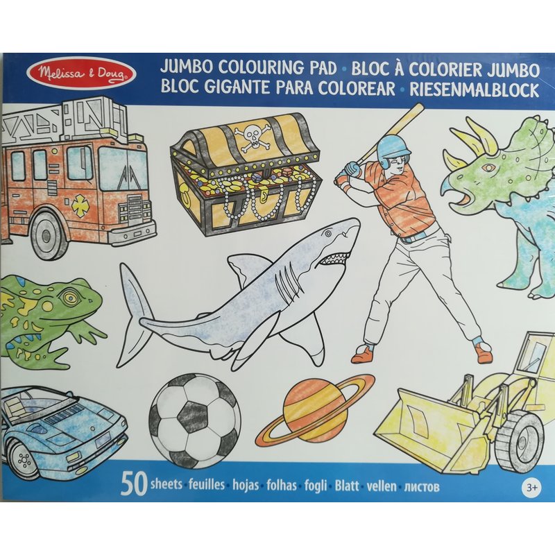 Melissa & Doug - Melissa and Doug caiet jumbo cu desene pentru colorat albastru