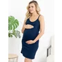 Camasa alaptat, Basic, Din bumbac, Cu capse pe mijloc, Fara maneci, Masura XL, Navy Blue - 8