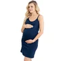 Camasa alaptat, Basic, Din bumbac, Cu capse pe mijloc, Fara maneci, Masura XL, Navy Blue - 1