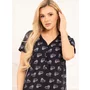 Camasa alaptat, Linda, Din bumbac, Cu capse pe mijloc, Masura S, Black - 9