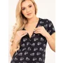 Camasa alaptat, Linda, Din bumbac, Cu capse pe mijloc, Masura S, Black - 13