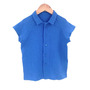 Camasa cu nasturi de vara pentru copii, din muselina, Deep Blue, 110-116 cm (5-6 ani) - 1