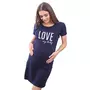 Camasa alaptat, I love my Baby, Din bumbac, Cu capse oblice, Masura L, Navy Blue - 1