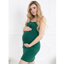 Camasa alaptat, Basic, Din bumbac, Cu capse pe mijloc, Fara maneci, Masura S, Green - 3