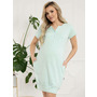 Camasa alaptat, Sunny, Din bumbac, Cu capse pe mijloc si buzunare, Masura M, Mint - 19