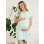 Camasa alaptat, Sunny, Din bumbac, Cu capse pe mijloc si buzunare, Masura XXL, Mint - 16