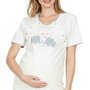 SassyMood - Camasa de noapte pentru sarcina si alaptare Cu model elefantei, XL - 4
