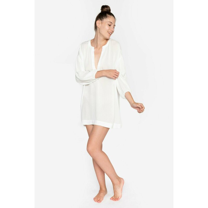 Sassymood - camasa oversize cu maneca 3/4 din vascoza, m