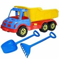 Camion pentru nisip, cu lopata si grebla , lungime 60 cm , multicolor, Robentoys
