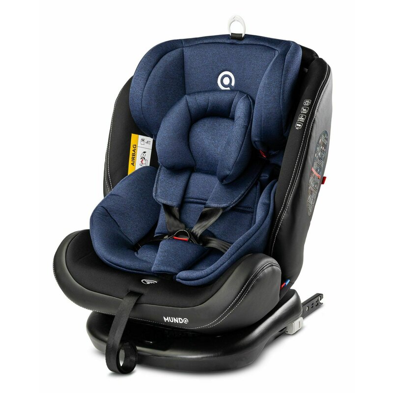 Caretero - scaun auto spatar reglabil, rotire 360 grade mundo, 0-36 kg, albastru