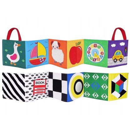 Carte senzoriala, Jokomisiada, Acordeon, Cu manere, Cu oglinda, 0 luni+, Multicolor