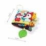 Carticica senzoriala, BabyOno, Prima calatorie in padure, Cu jucarie pentru dentitie, Texturi multiple, Fosnaitoare, Moale, Sistem de atasare, 0 luni+, Multicolor - 11