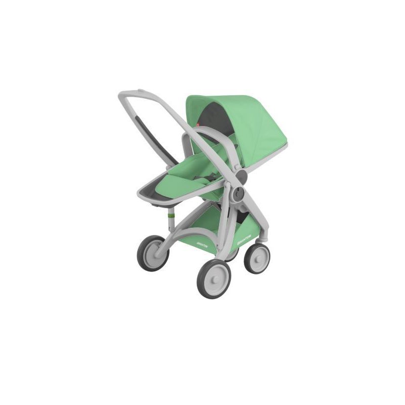Greentom - carucior 2 in 1, 100% ecologic, grey mint