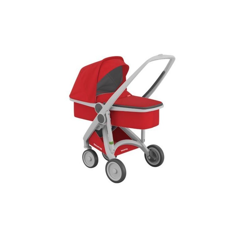 Greentom - carucior 2 in 1, 100% ecologic, grey red
