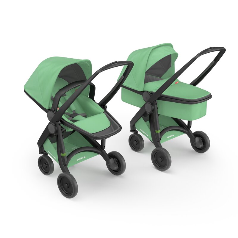 Carucior 2 in 1, Greentom, 100% Ecologic, Black Mint