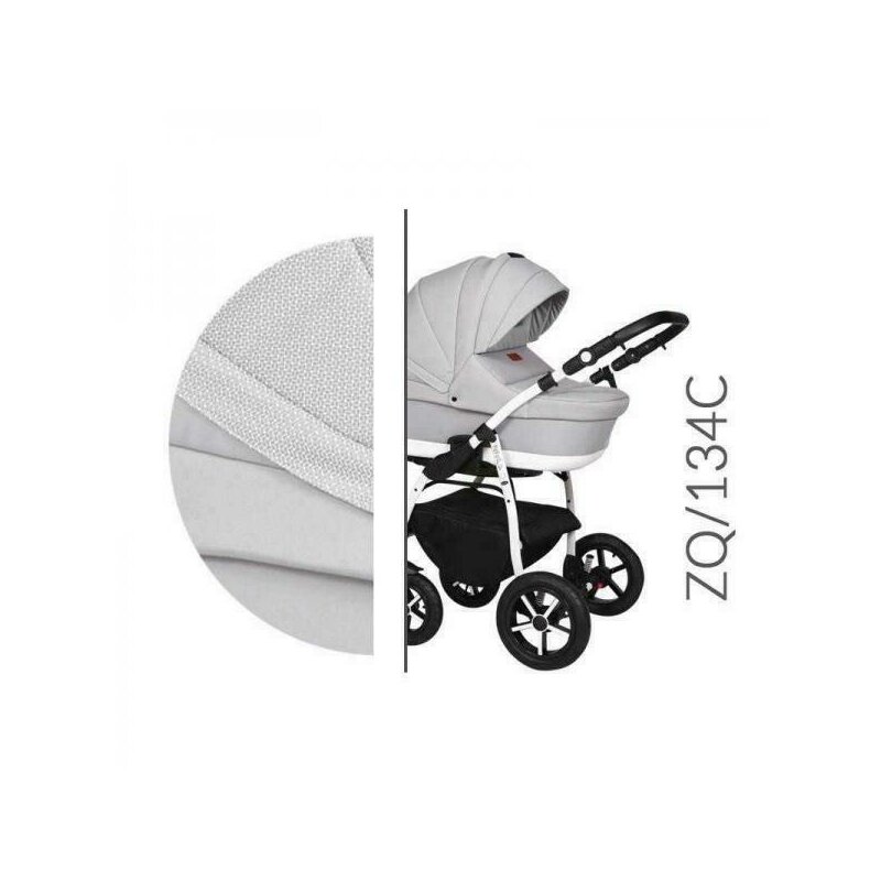 Baby Merc - Carucior 3 in 1 Q ZQ134C , Cadru alb, Alb/Gri