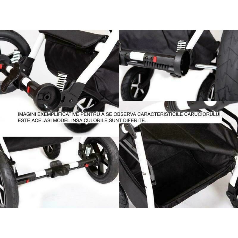 Baby Merc - Carucior 3 in 1 Q ZQ161C , Cadru alb, Gri