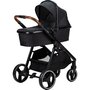 Carucior 4 in 1, FreeON, Bloom, Cu cadru din aluminiu, Landou, Scoica auto cu baza isofix, Parte sport cu sezut reversibil, Geanta pentru mamici, Suport pahar, Conform cu standardele europene de securitate EN 1888:2018/ECE R129, Black - 3