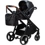Carucior 4 in 1, FreeON, Bloom, Cu cadru din aluminiu, Landou, Scoica auto cu baza isofix, Parte sport cu sezut reversibil, Geanta pentru mamici, Suport pahar, Conform cu standardele europene de securitate EN 1888:2018/ECE R129, Black - 16