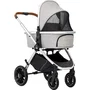 Carucior 3 in 1, FreeON, Joy, Reversibil, Cu cadru din aluminiu, Scoica auto, Husa picioare, Geanta mamici si accesorii, Conform cu standardele europene EN1888-1:2018+A1:2022, Gri - 13