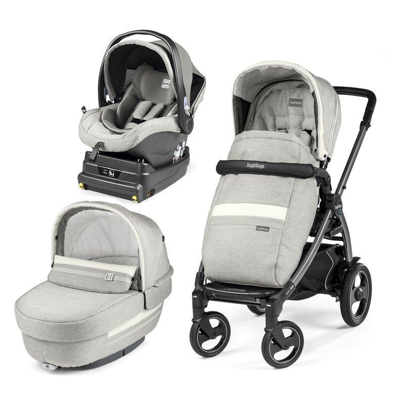 Peg Perego - Carucior 3 In 1, Book Plus 51 S, Titania, baza i-Size inclusa, Luxe Pure