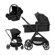 Black Friday - Reduceri Carucior 3 in 1, FreeON, Zack, Cu cadru din aluminiu, Landou, Scoica auto, Geanta pentru mamici, Conform cu standardele EN 1888:2018 si ECE R129, Black Promotie