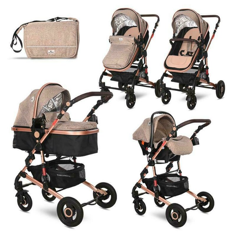 Lorelli - carucior 3 in 1 alba premium , pearl, transformabil, bej